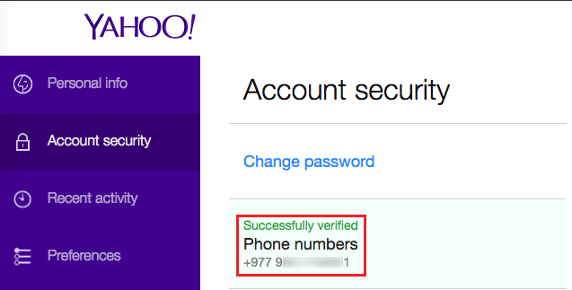 yahoo account security